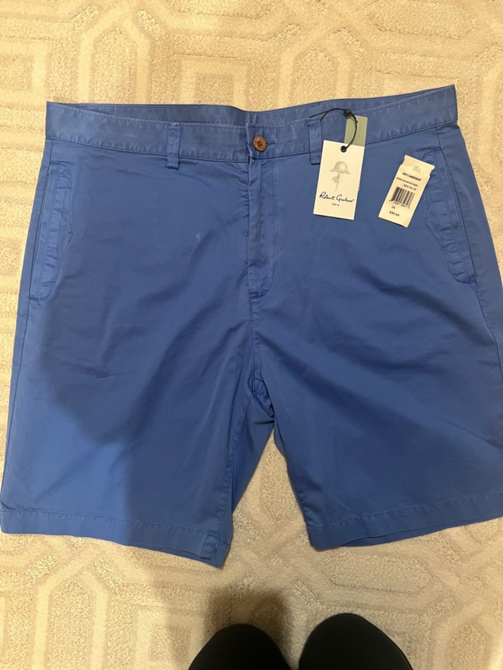 NWT Robert graham Men's Royal Blue Flat Front Cotton Shorts